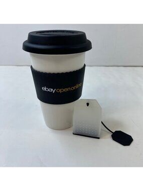 eBay Open Online Travel Mug Silicone Lid Tea Infuser Set White Black eBayana